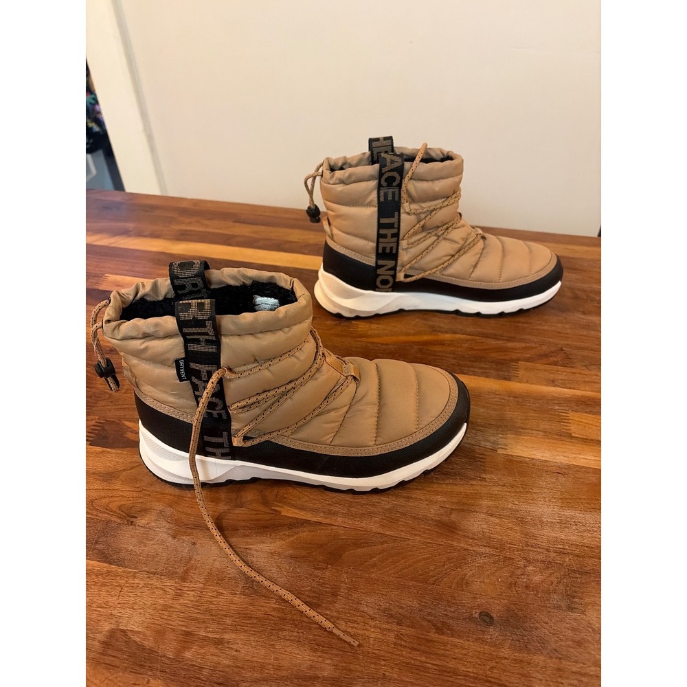 The North Face Thermoball Lace Up Boots Kelp Tan Black NF0A5LWD Womens 10